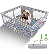 GENTEACO Baby Playpen, 59x71inch Extra Large Play Pen for Babies and Toddlers, Baby Fence Play Ya...