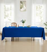 Aocoz Rectangle Tablecloths 90x132 Inch 2 Pack Royal Blue Tablecloth Washable Decorative Linen Po...