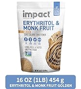 Impact - Golden Erythritol & Monk Fruit - Zero Calorie Sweetener, Sugar-Free, Non-GMO, Net Carb F...
