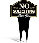 No Soliciting Outdoor Metal Yard Sign for Home, House and Business | Stylish Laser Cut | Made wit...
