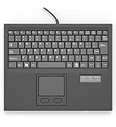 E-SDS Waterproof Industrial Keyboard with Touchpad Wired Compact Portable, Black