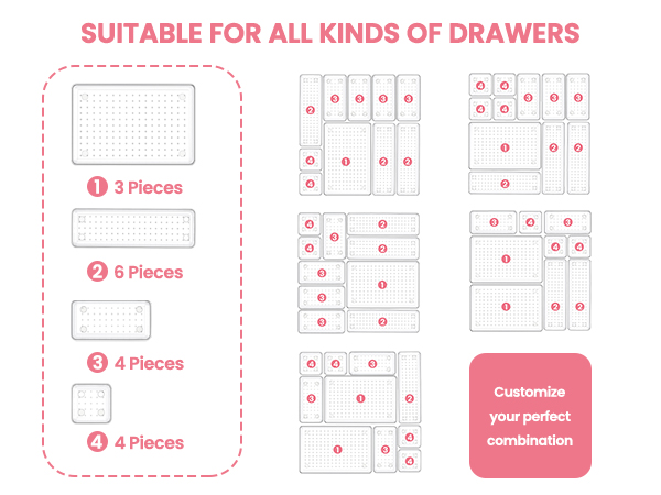 clear drawer organizers