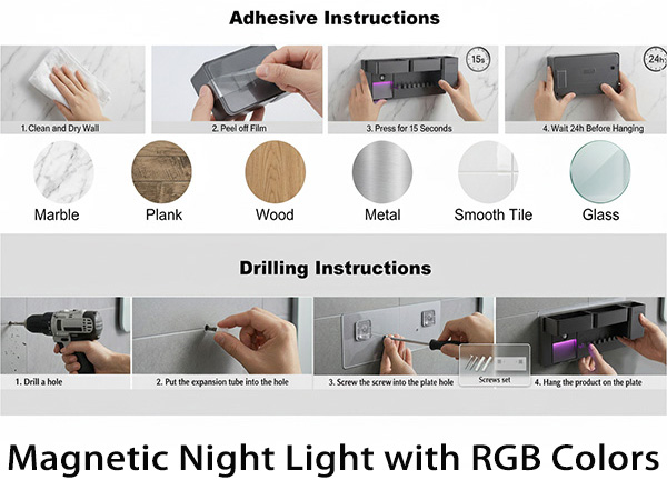 Toothbrush holders wall mounted comes with strong adhesive stickers