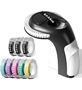EazeID Embossing Label Maker with 8PK Macaroon Tapes, Vintage Embossed Label Maker Machine with T...