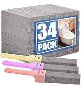 Navona 34 Pack Pumice Stone Scouring Sticks with 3 Universal Handles, Grey Pumice Stone for Clean...