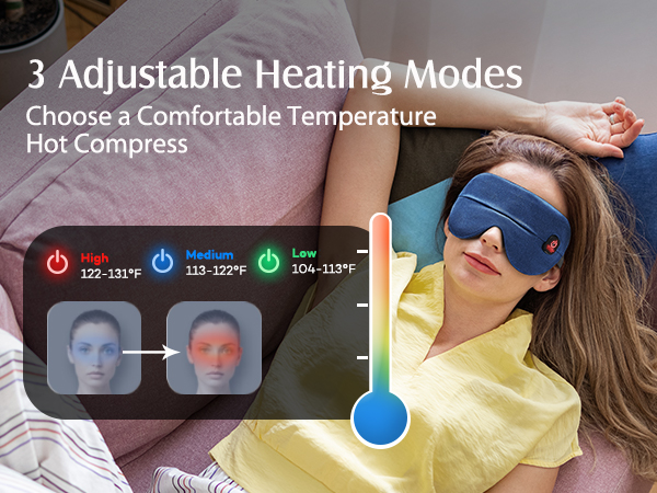 Cordless Heated Eye Mask, Long-Lasting Warm Eye Compress Mask for Dry Eyes Stye Relax Eye Strain