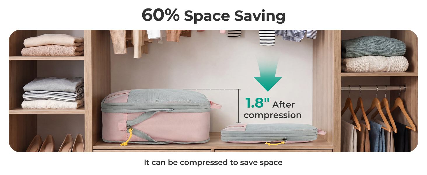 Compression packing cubes