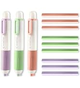 M&G 9+3 Pack Eraser Retractable Eraser, 3 Pcs Multicolor Cute Erasers with Retractable Plastic Sl...