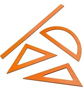 MAUJOY Braille Ruler Set - Durable ABS Math & Geometry Tools (Triangular Protractor, Rulers) - Id...