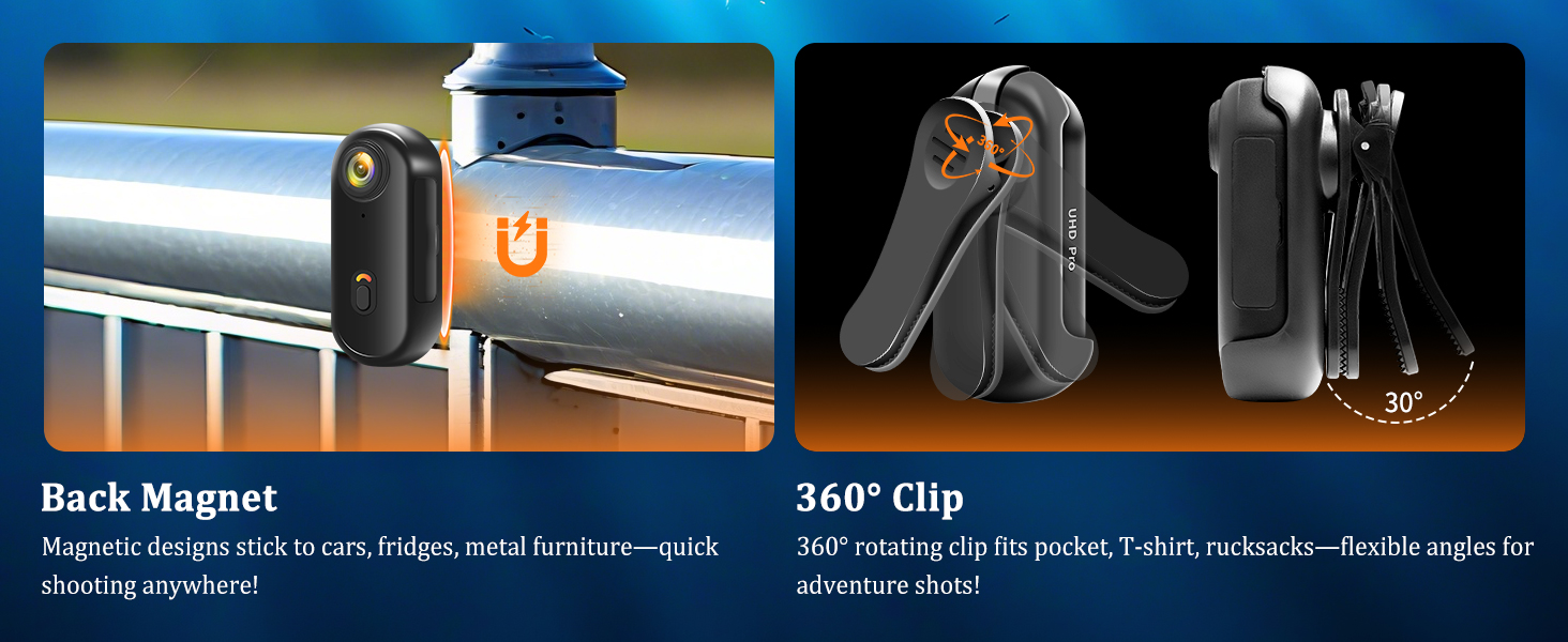 Mini Body Camera for Walking Vlogging Cycling,Action Camera 4K,Portable Camera,Sports Camera