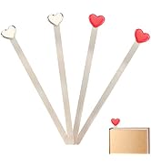 Wowagoga 4 Pack Metal Heart-Shaped Bookmark Reading Page Markers Heart Metal Bookmark for Book Lo...