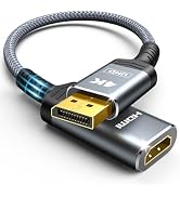 Highwings 4K Display Port to HDMI Adapter, Uni-Directional DP 1.2 Computer to HDMI 2.0 Screen, Di...