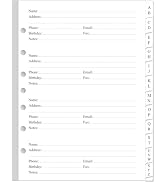 Address Book Refills for 3 or 7 Ring Mini Binders - A-Z Telephone Address Notebook Refill Paper w...
