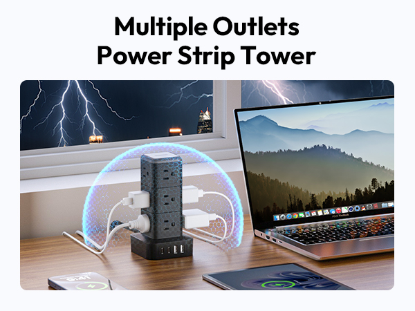 15 FT Surge Protector Power Tower