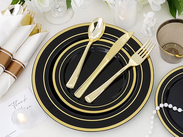 new year wedding birthday party anniversaries casual gatherings white and gold dinnerware set