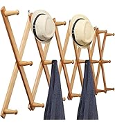 WEBI Accordion Wall Hanger,Expandable Wooden Coat Rack Wall Mounted,Accordion Hat Rack for Wall,A...