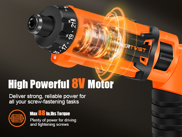 8V Cordless Electric Screwdriver Set with 1Hr Fast Rechargeable