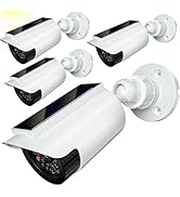 WALI Fake Dummy Camera, Solar Powered Fake Security Camera with LED Light, for Inside Outside Dec...