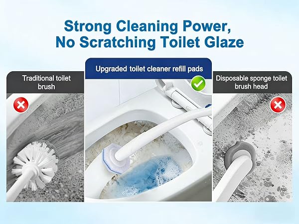strong cleaning power, no scratching toilet glaze
