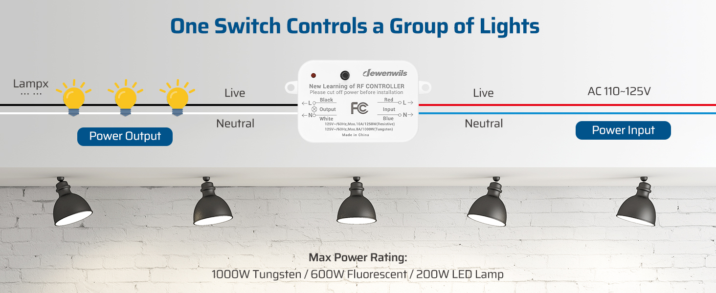 Wireless Light Switch and Receiver Kit