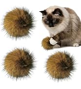 Simulated Rabbit Fur Ball Cat Toy, Soft Fluffy Cat Toy Ball, Furry Catnip Toy Ball Pet Exercise B...