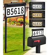 DBF Solar Address Sign with Stakes, House Numbers for Outside Light Up Double Side Illuminated, 3...