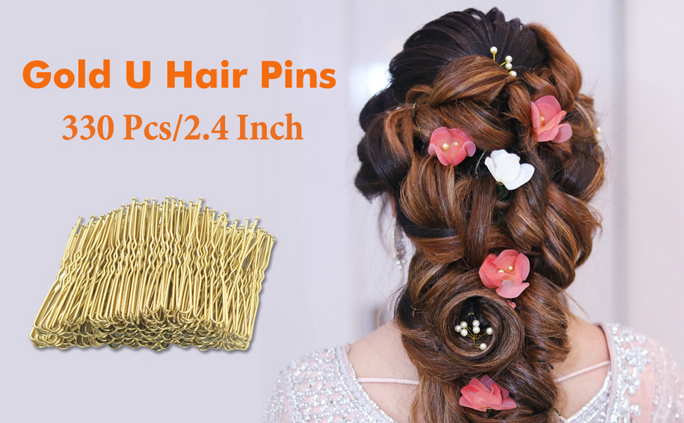 gold hair pins