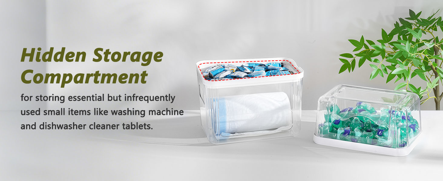 trash bag dispenser laundry pods container