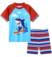 Kids Swimsuit Boys Two Pieces Shark Swimsuit Toddler Rash Guard and Trunk
