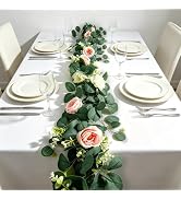 QTRQTR 2 Pcs 6Ft Artificial Flower Garland Pink Rose Peony Wedding Decor | Wedding Arch Flowers V...