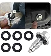 M12*1.75 Car Magnetic Oil Drain Plug with 5PCS Oil Drain Plug Gasket OEM#EJ7Z-6730-A,Sturdy Magne...