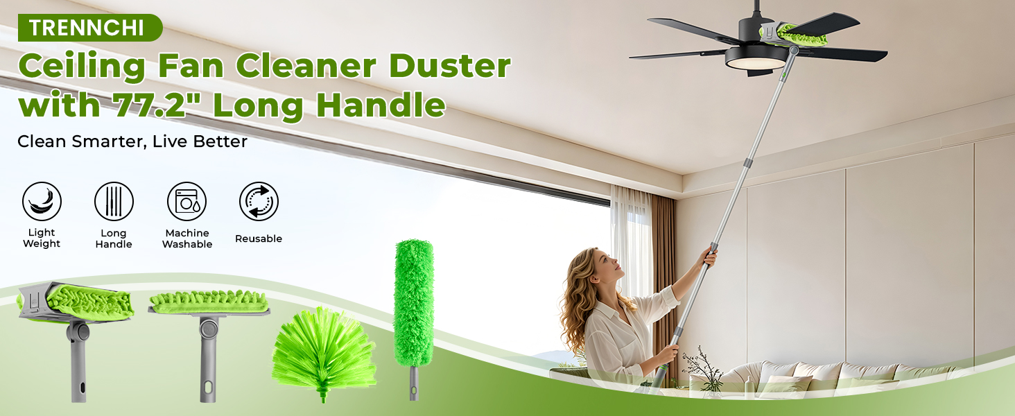 Ceiling Fan Cleaner Duster with 77.2" Long Handle