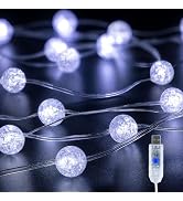 BEEWIN Upgrade Globe String Lights,10FT 30 LED USB Fairy Lights,8 Modes Crystal Crackle Ball Ligh...