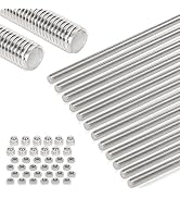 Arwnnklo 12 Pcs 304 Stainless Steel M4 Fully Threaded Rod,12"(305mm) Long Threaded Rod,Right Hand...