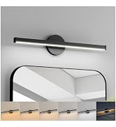 Energetic 5CCT Rotatable Vanity Lighting with Night Light, 15W Black Bathroom Wall Lamp Over Mirr...