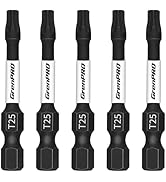 GRENPRO Screwdriving Power Bits T25-2IN*5pcs Torx Head Bit Set,High Impact Tough Magnetic #25 1/4...