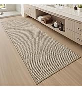 AMOAMI Unique Woven Bathroom Runner Rug, Super Absorbent Non Slip Bath Mats for Bathroom Textured...