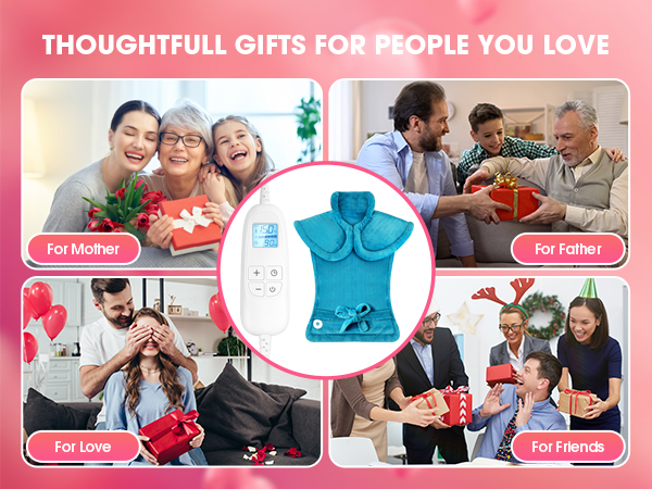 FluffyWarmth heating pad for neck and shoulders and back birthday gifts for women men mom dad