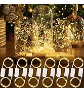 HXWEIYE 12 Pack Fairy Lights Battery Operated, Warm White 7ft 20LED Mini Firefly Starry Lights fo...