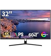ZZA 32 Inch Computer Monitor, 4K UHD Ultra-Clear (3840×2160p) IPS Screen, 100% sRGB,HDR10,178° Vi...