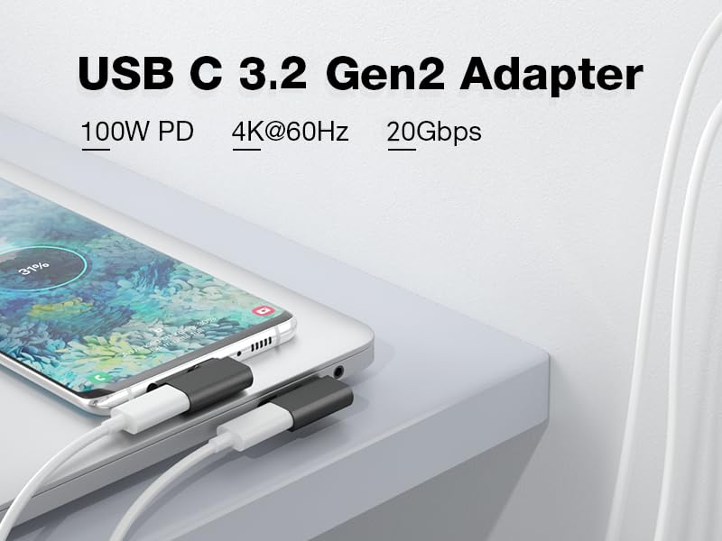 USB C 3.2 3.1 Gen2 Adapter, support 100W PD Gen 2 10Gbps 4K@60Hz