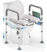 HOMLAND Toilet Seat Risers for Seniors, 400 LBS Raised Toilet Seat, FSA HSA Toilet Riser with Han...