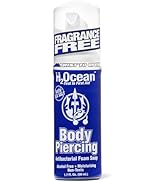 H2Ocean Body Piercing Foam Soap - Organic Sea Salt Piercing Aftercare with Aloe Vera, Alcohol-Fre...