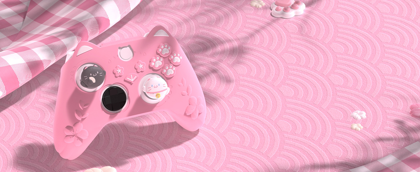 PlayVital Cherry Blossoms Kitten Protective Silicone Cover