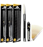 NEWISHTOOL Titanium Snap Off Blade Knife Set, 3 PCS Ti-Cutting Edge Utility Knife Box Cutter Retr...