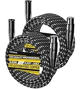VANDESAIL XLR Cables 25ft 2 Pack, Durable Nylon Braided XLR Microphone Cable, Mic Cable, Shielded...