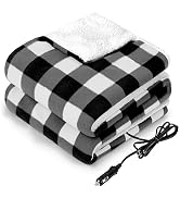 SEALY 12-Volt Heated Car Blanket, Portable Heated Blanket with 3 Heating Levels & 4 Hours Auto Of...