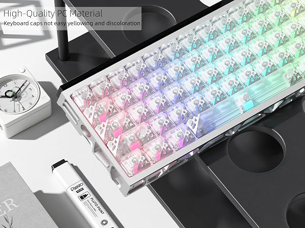 Honeycomb Clear Keycaps, Black Shine Through Keycaps, Jelly Keycap Transparent keyboard Cap