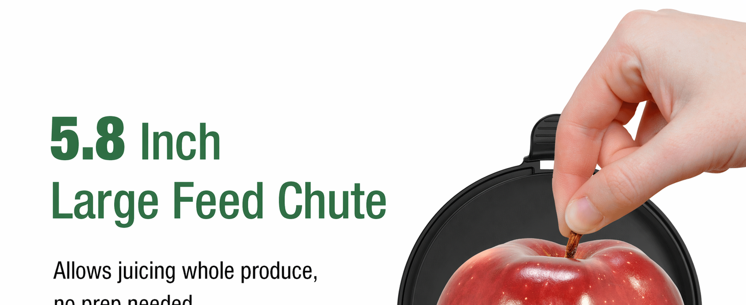 Cold Press Juicer with 5.8" Extra Large Feed Chute Fit Whole Fruits
