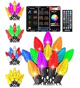 99FT 150LED Smart C9 Christmas Lights Outdoor DIY Color Changing - APP & Remote Controlled, 16 Mi...